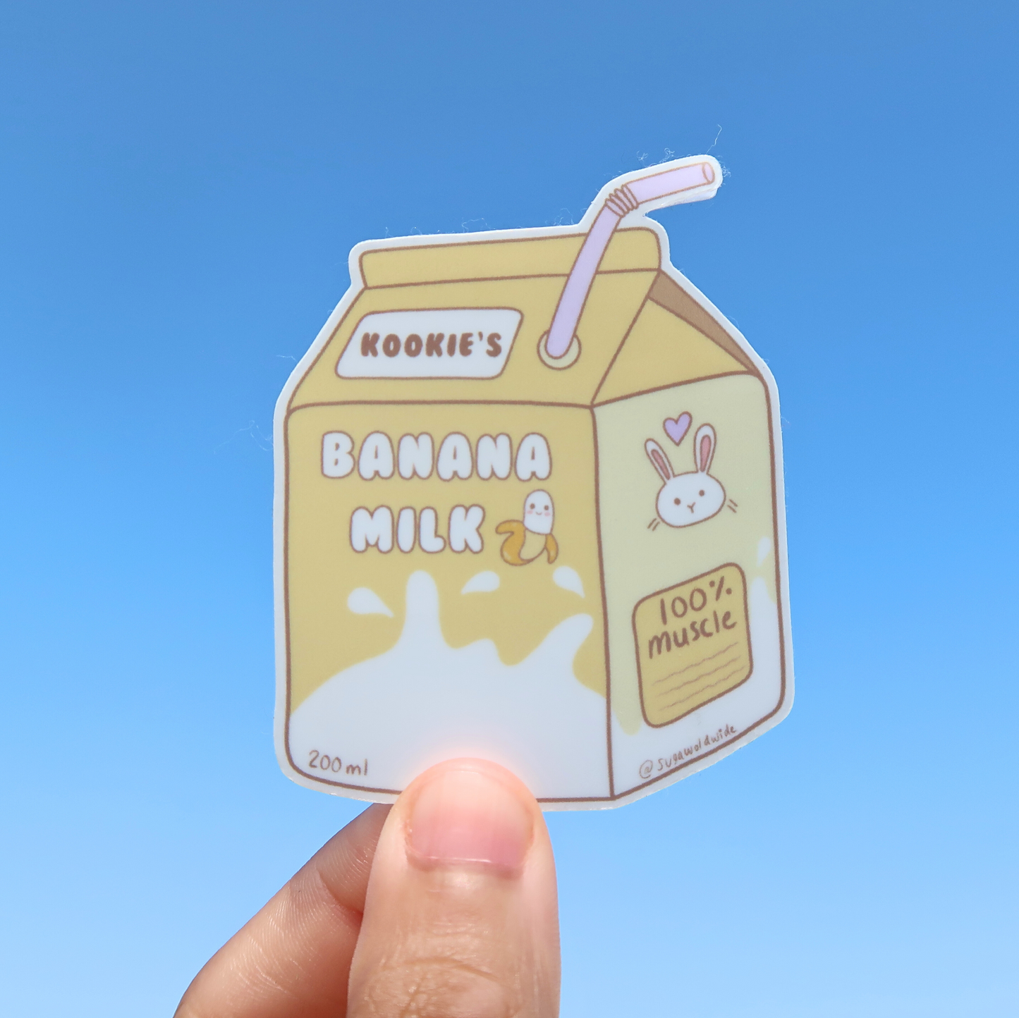 kookie's banana milk waterproof sticker