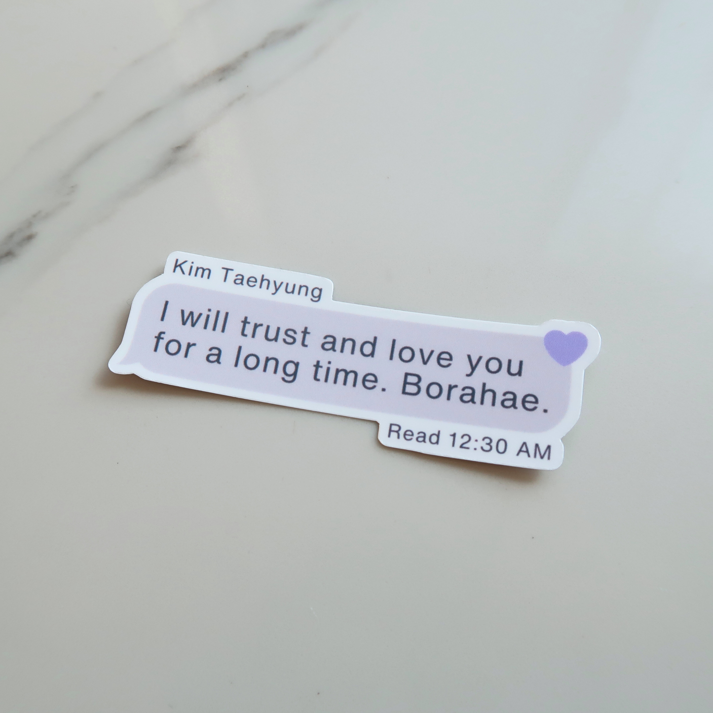 taehyung | borahae text | waterproof sticker
