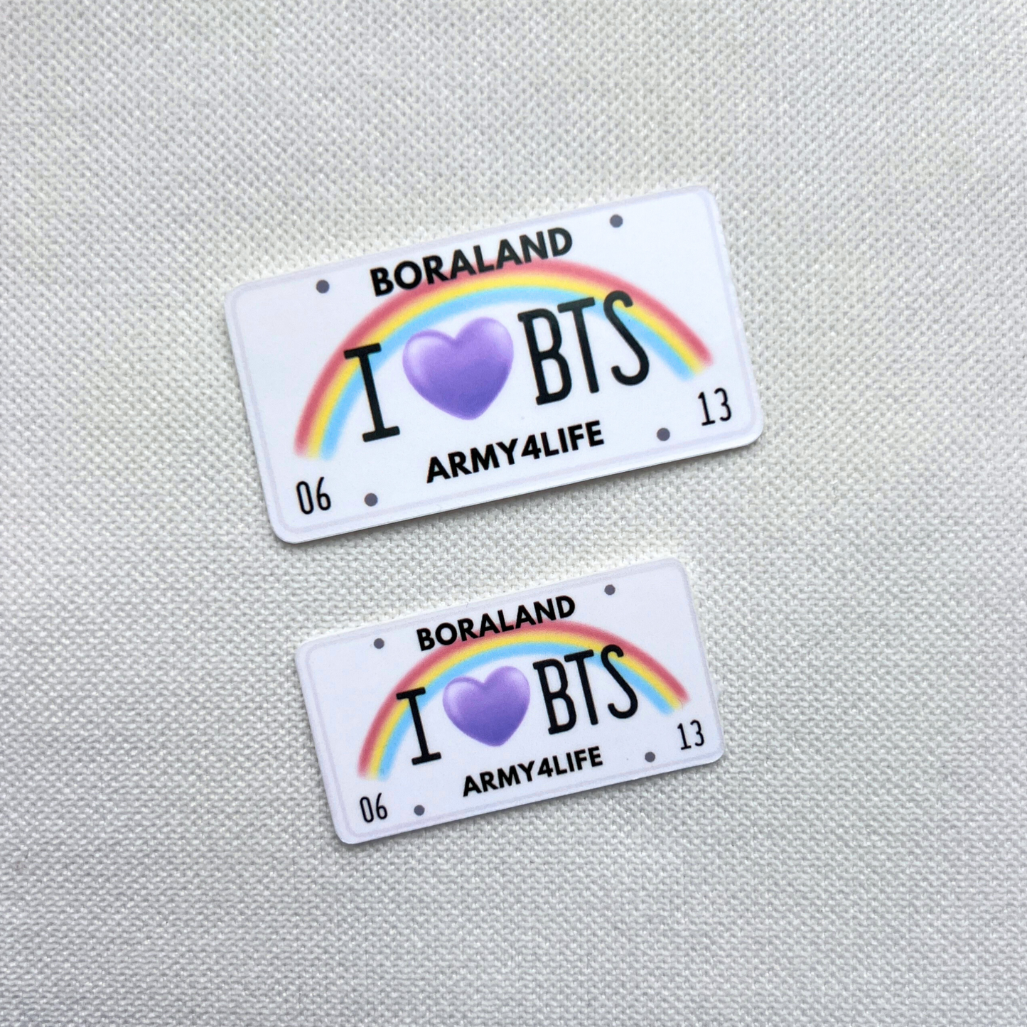 i heart bts license plate | waterproof sticker