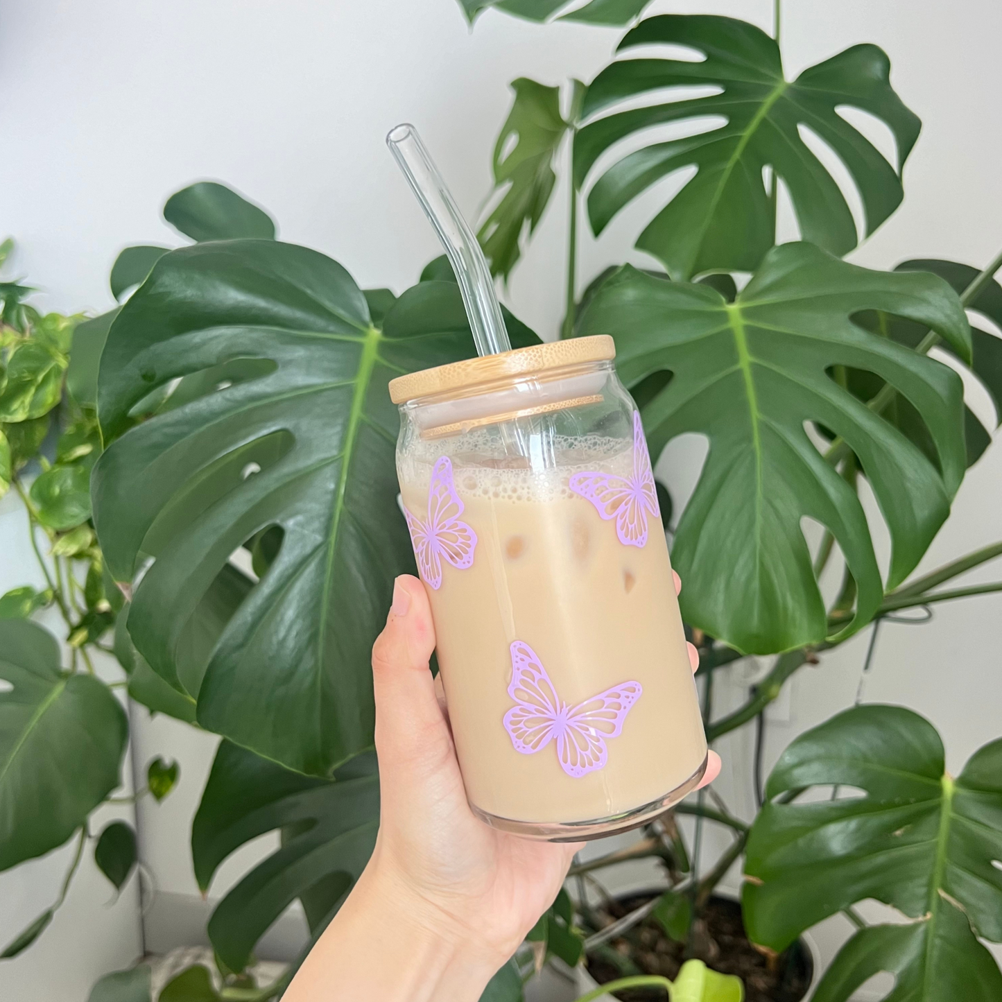 16 oz 'butterfly' glass can