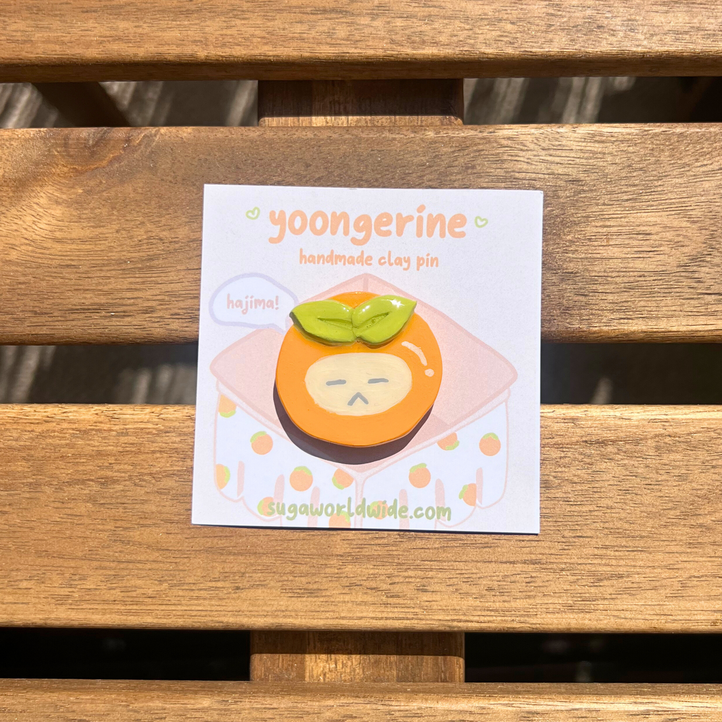 yoongi tangerine clay pin