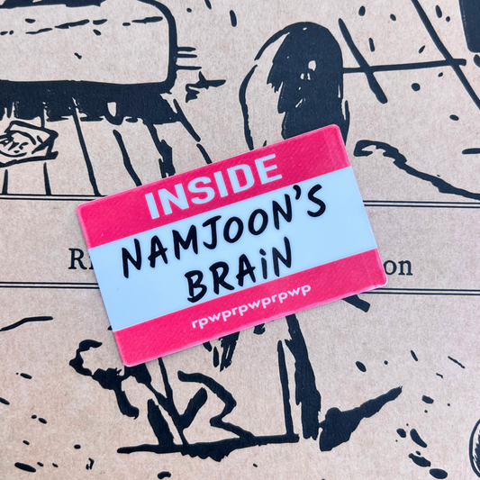 inside namjoon's brain name tag | waterproof sticker