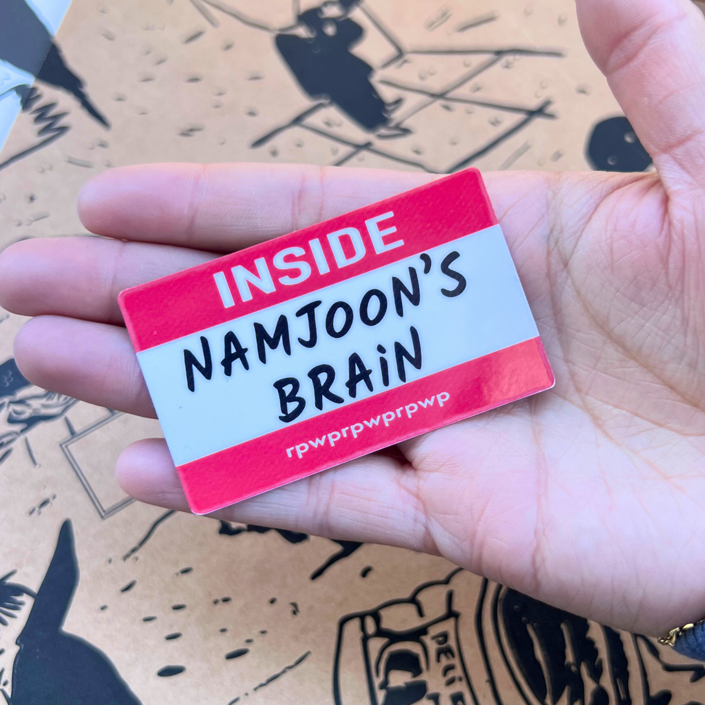 inside namjoon's brain name tag | waterproof sticker