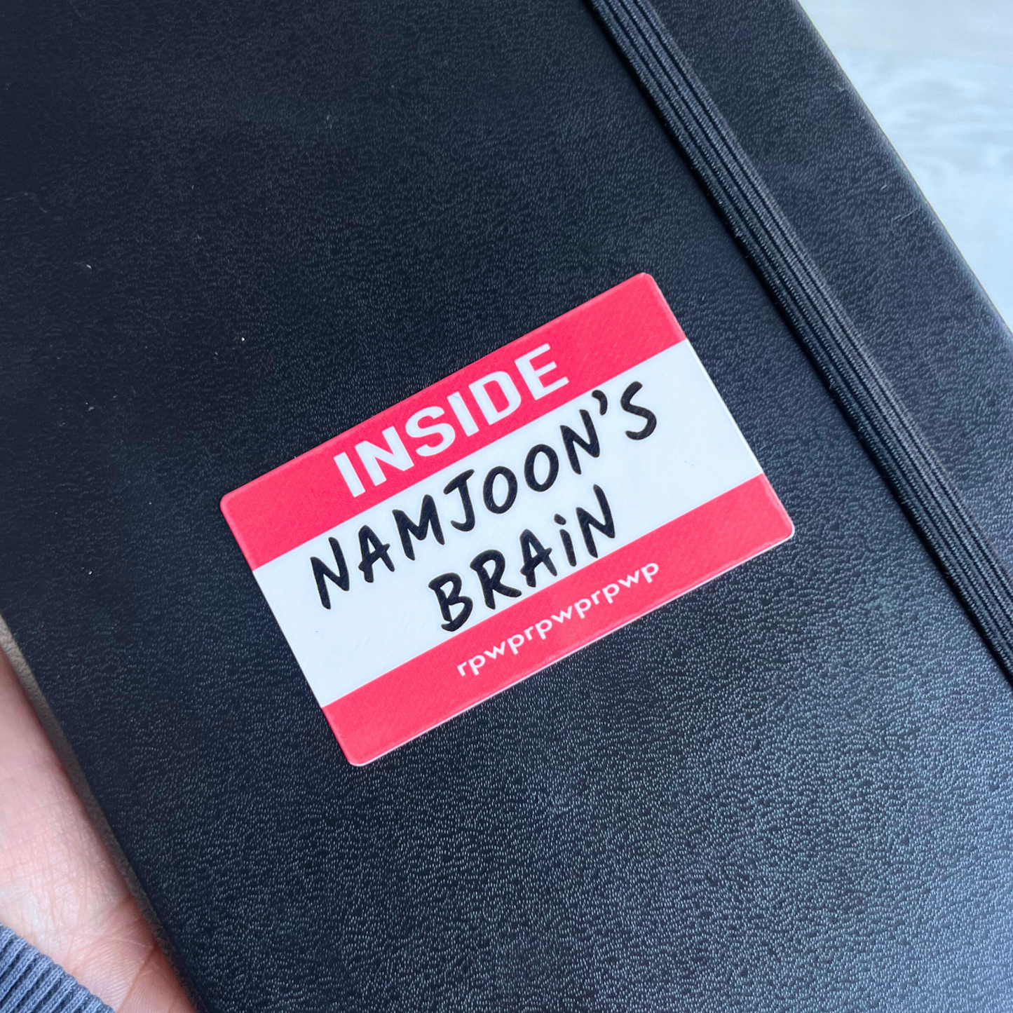 inside namjoon's brain name tag | waterproof sticker