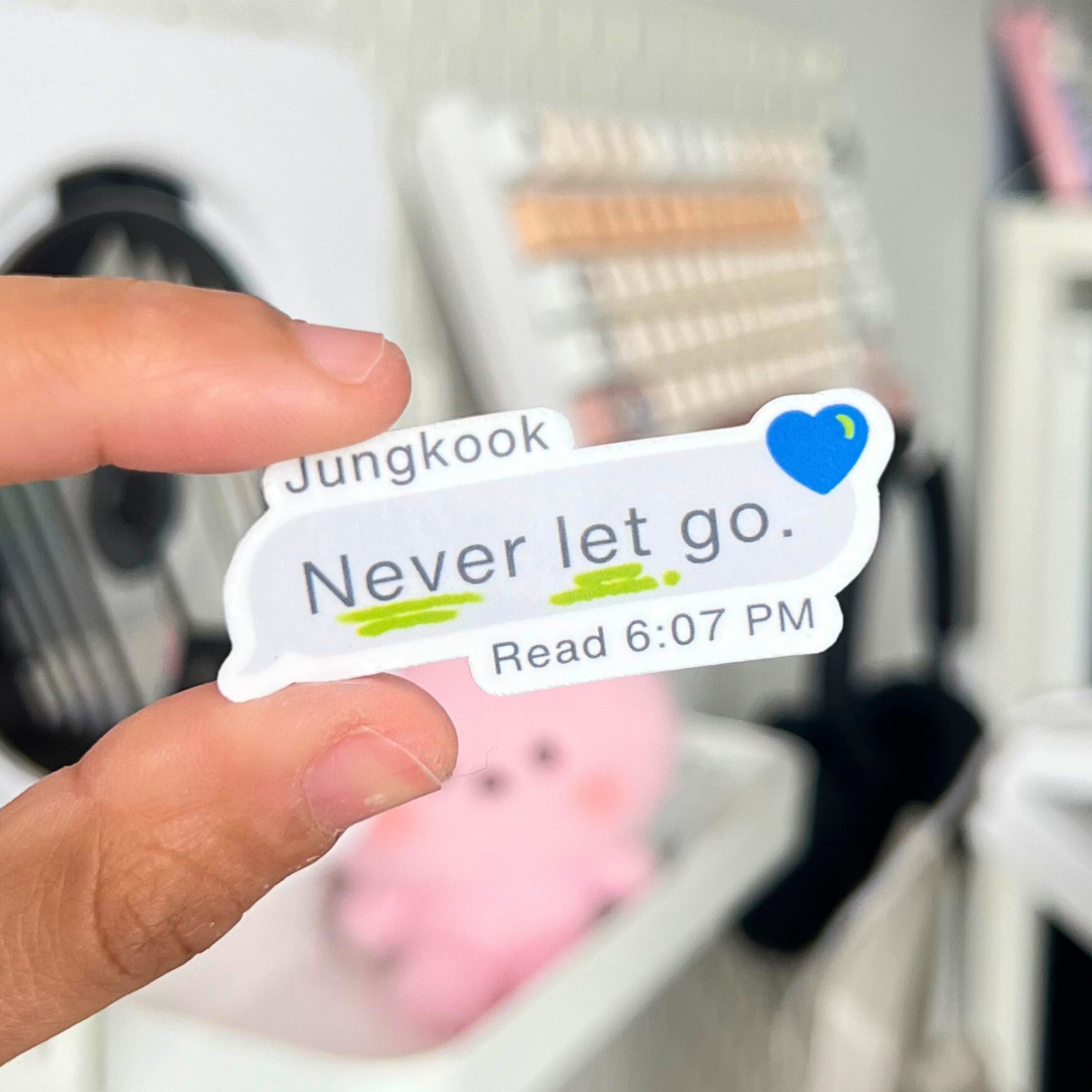 jungkook | never let go text | waterproof sticker