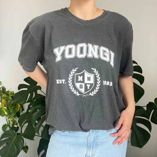 yoongi university t-shirt