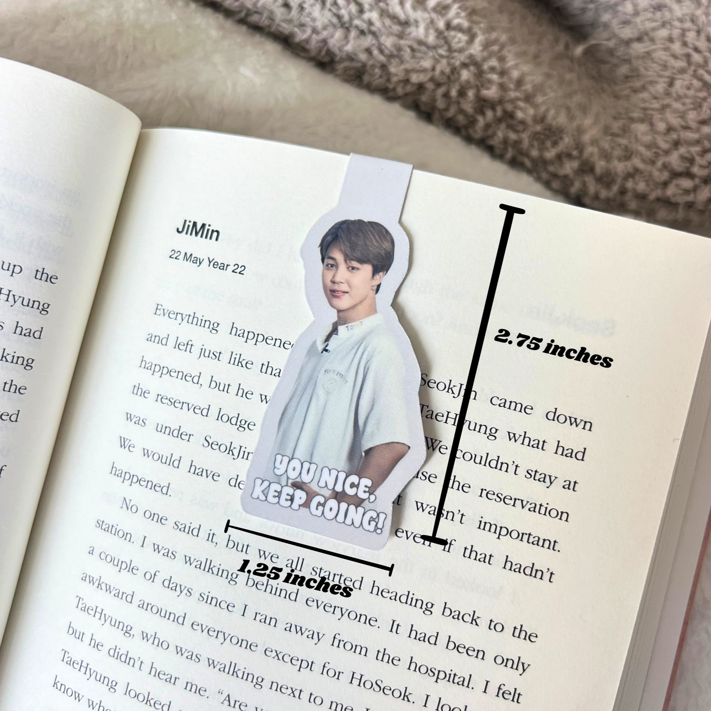 jimin 'you nice, keep going' magnetic bookmark