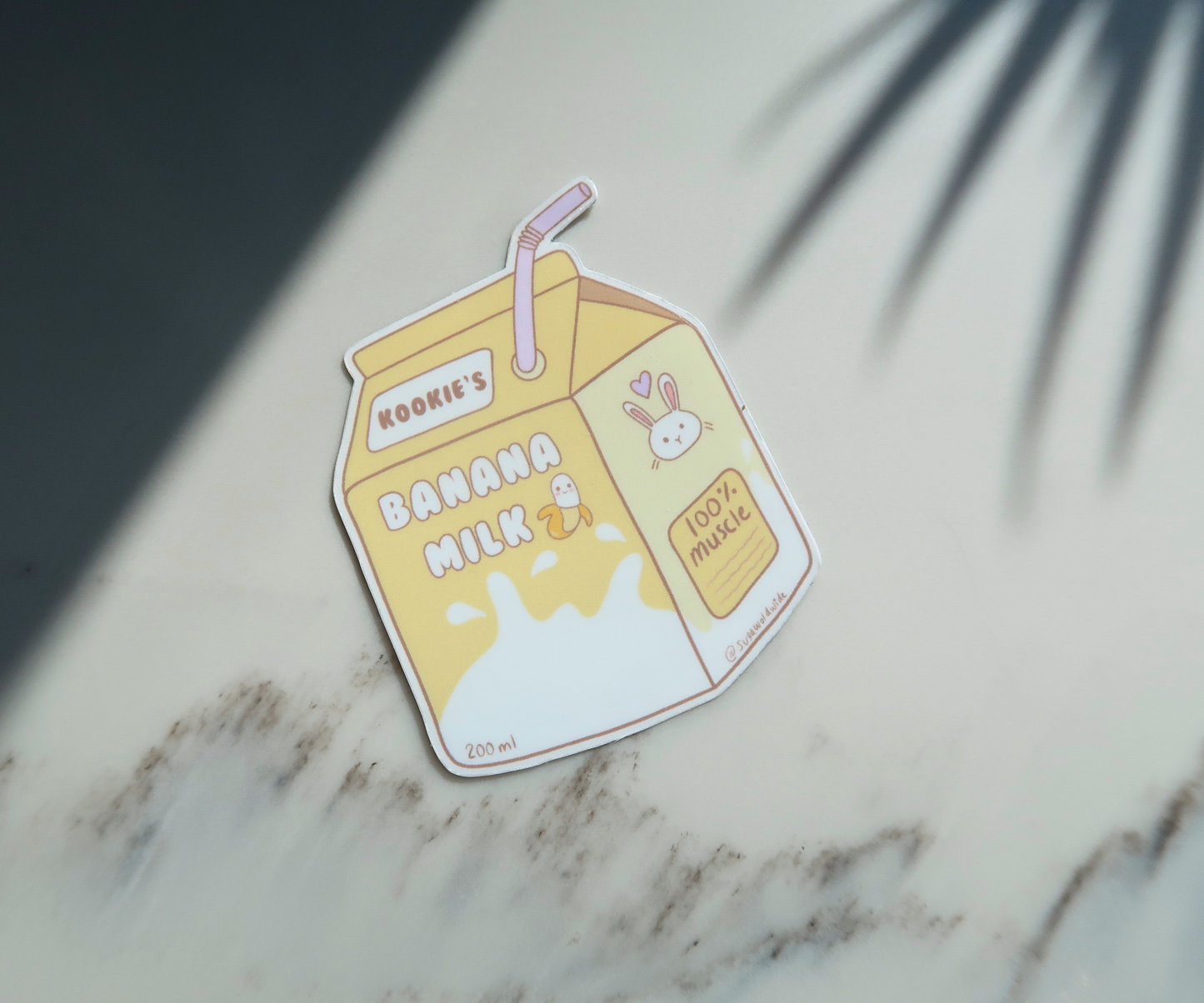 kookie's banana milk waterproof sticker