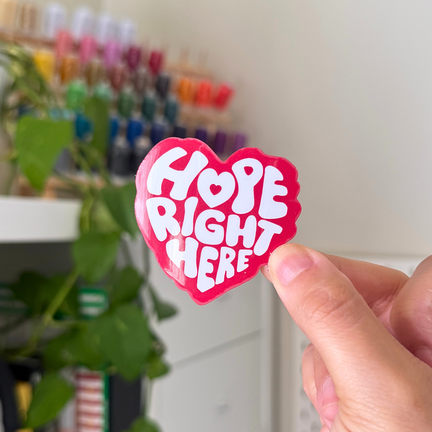 ♡︎ hope right here heart waterproof sticker ❣️✧