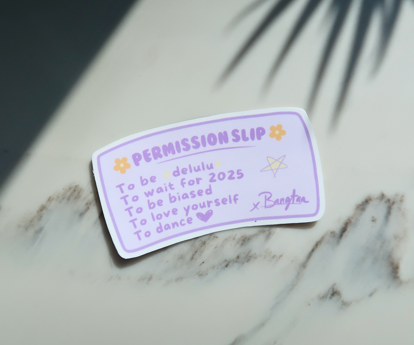 permission slip waterproof sticker