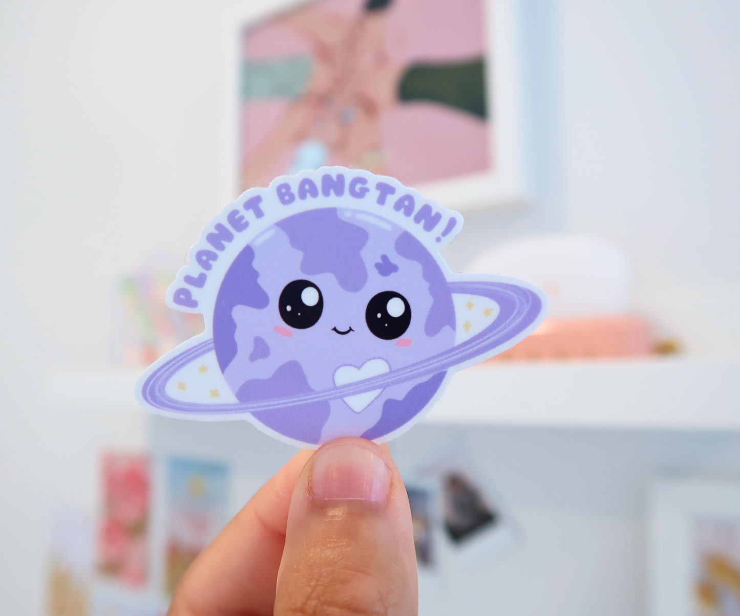 planet bangtan waterproof sticker