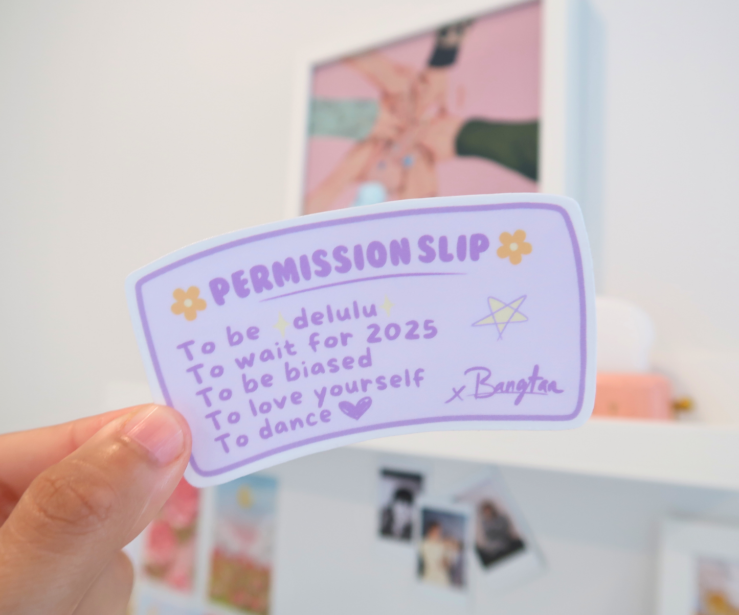 permission slip waterproof sticker