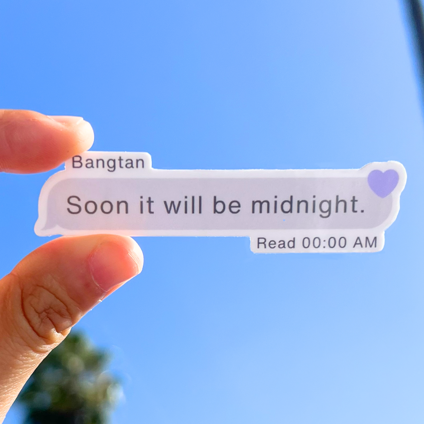 zero o'clock | soon it will be midnight text | waterproof sticker