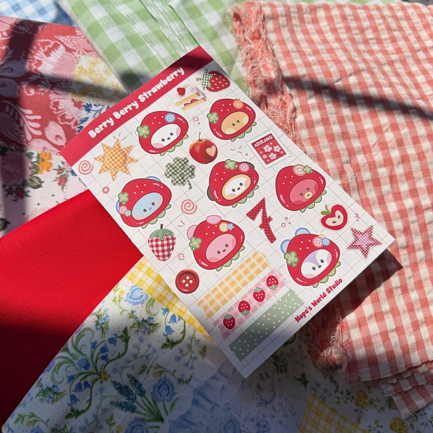 🍓 berry berry strawberry bt21 sticker sheet 🍎🧵