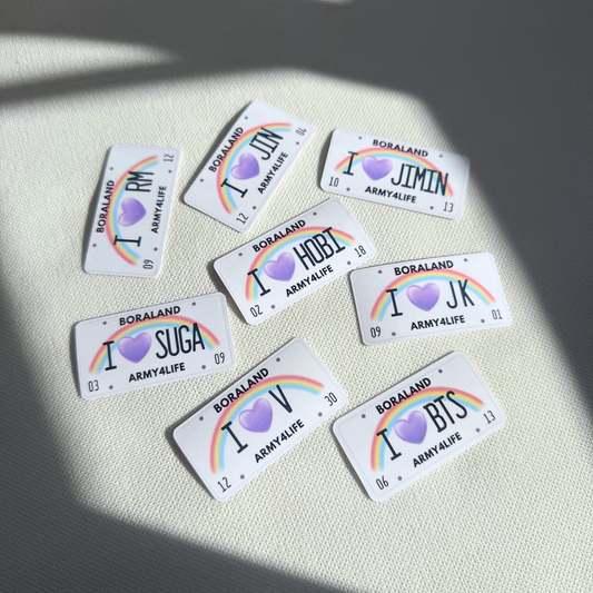 i heart bts license plate stickers