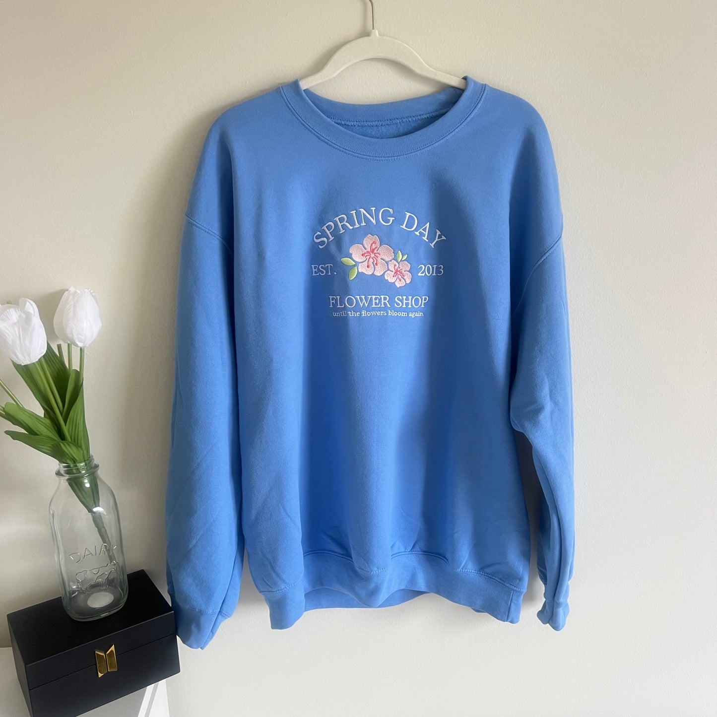 [PRE-ORDER] spring day flower shop crewneck - embroidered OR regular print