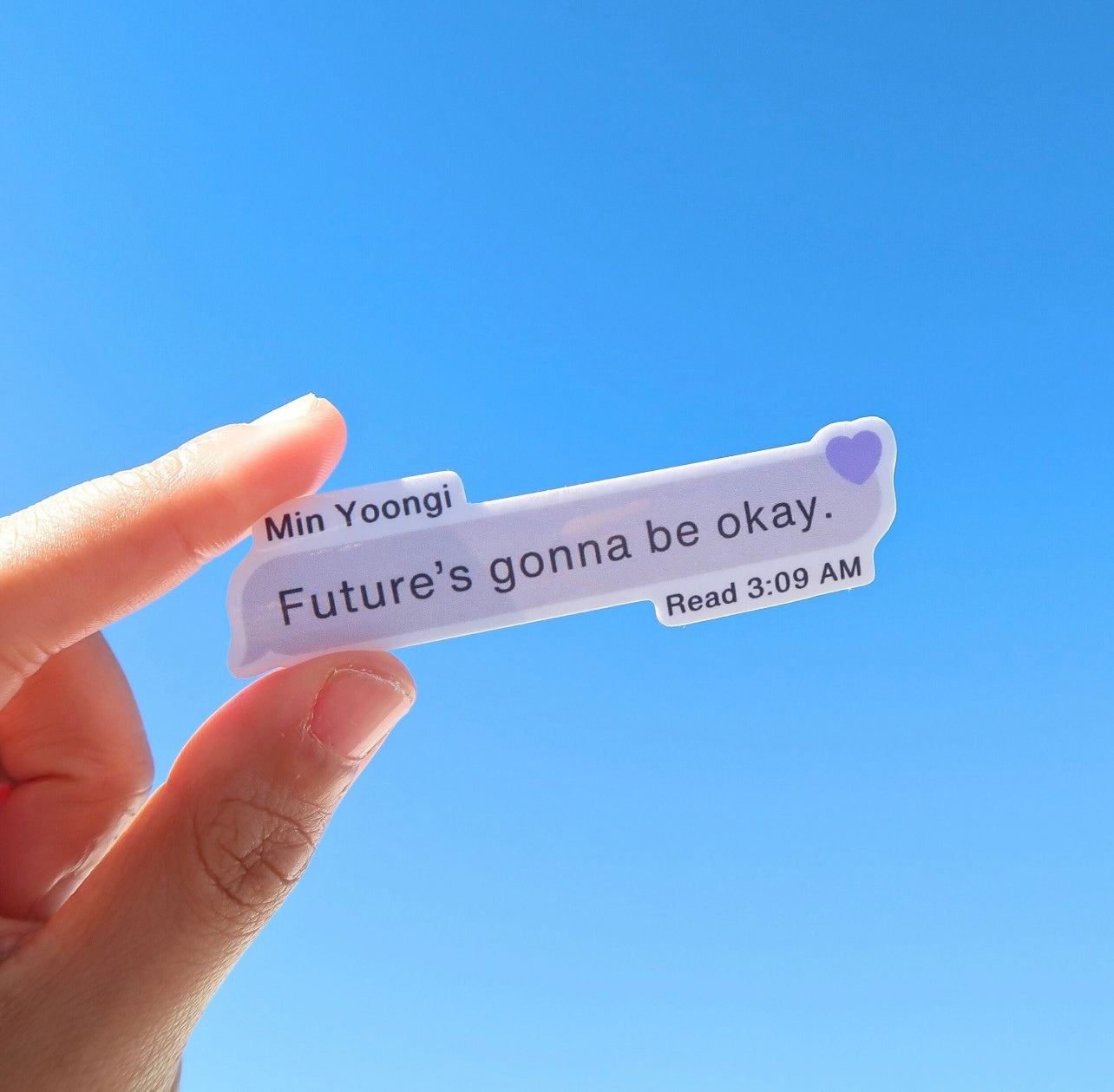 yoongi | future's gonna be okay text | waterproof sticker