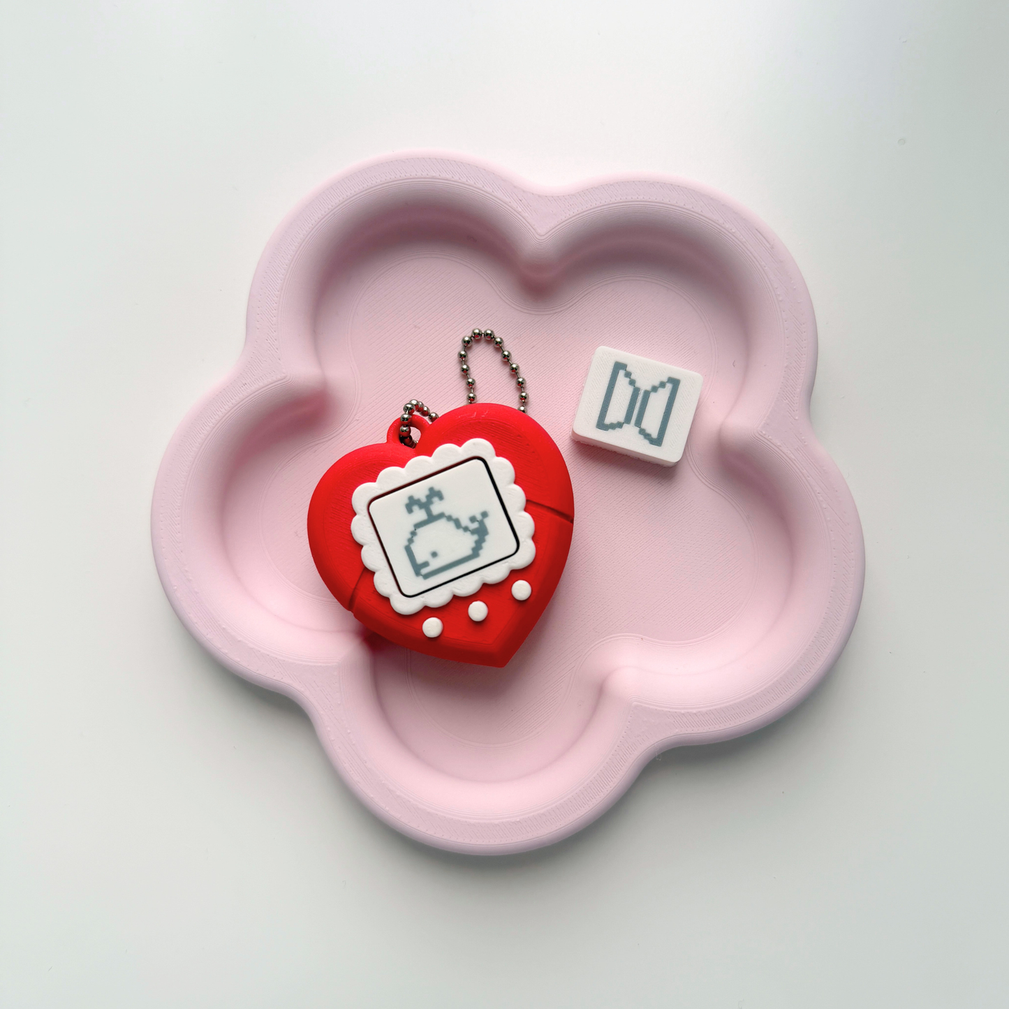 heart tamagotchi fidget clicker keychain
