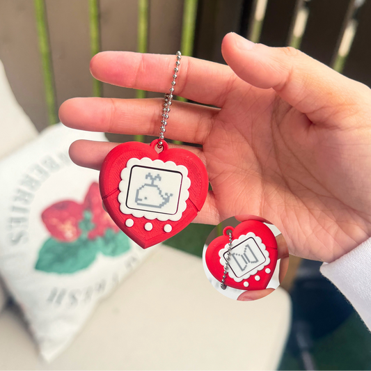 heart tamagotchi fidget clicker keychain