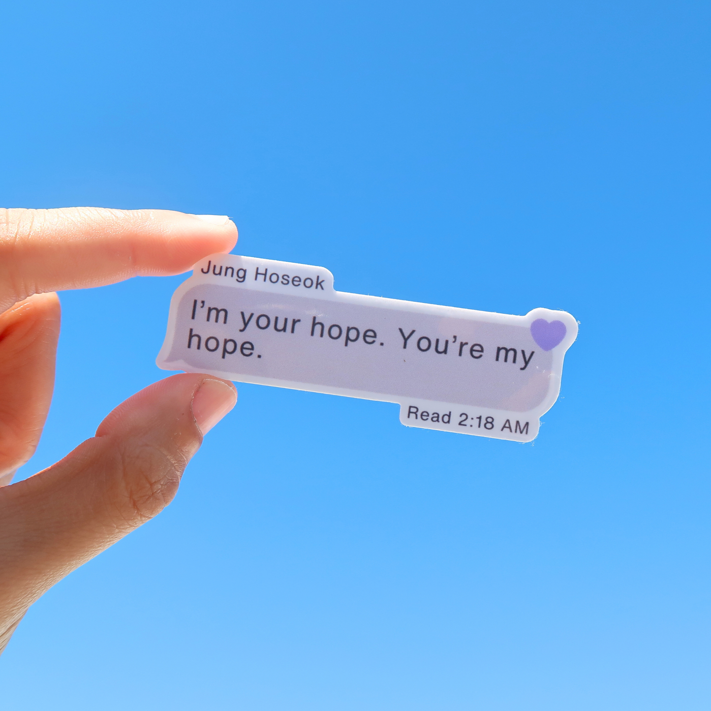 j-hope | i'm your hope text | waterproof sticker