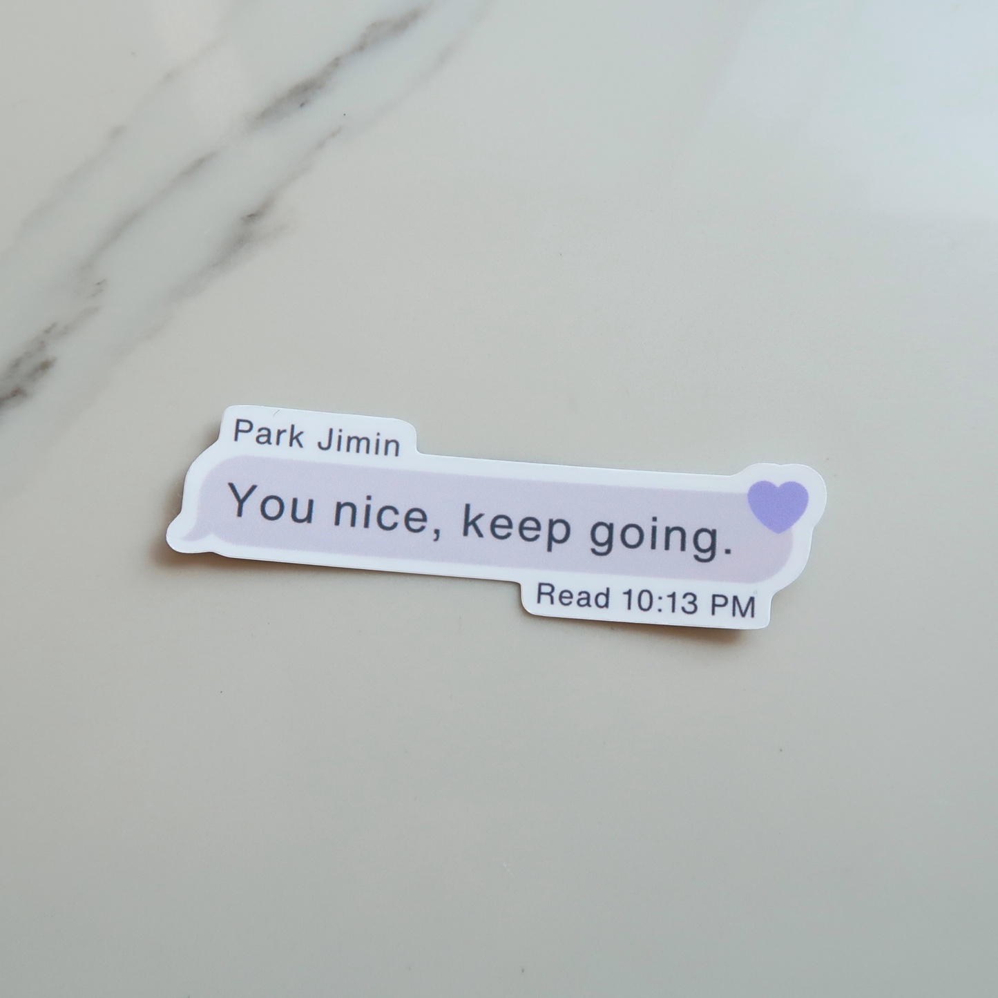 jimin | keep going text | waterproof sticker