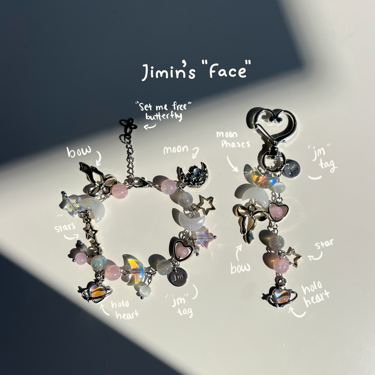 jimin "face" inspired keychain