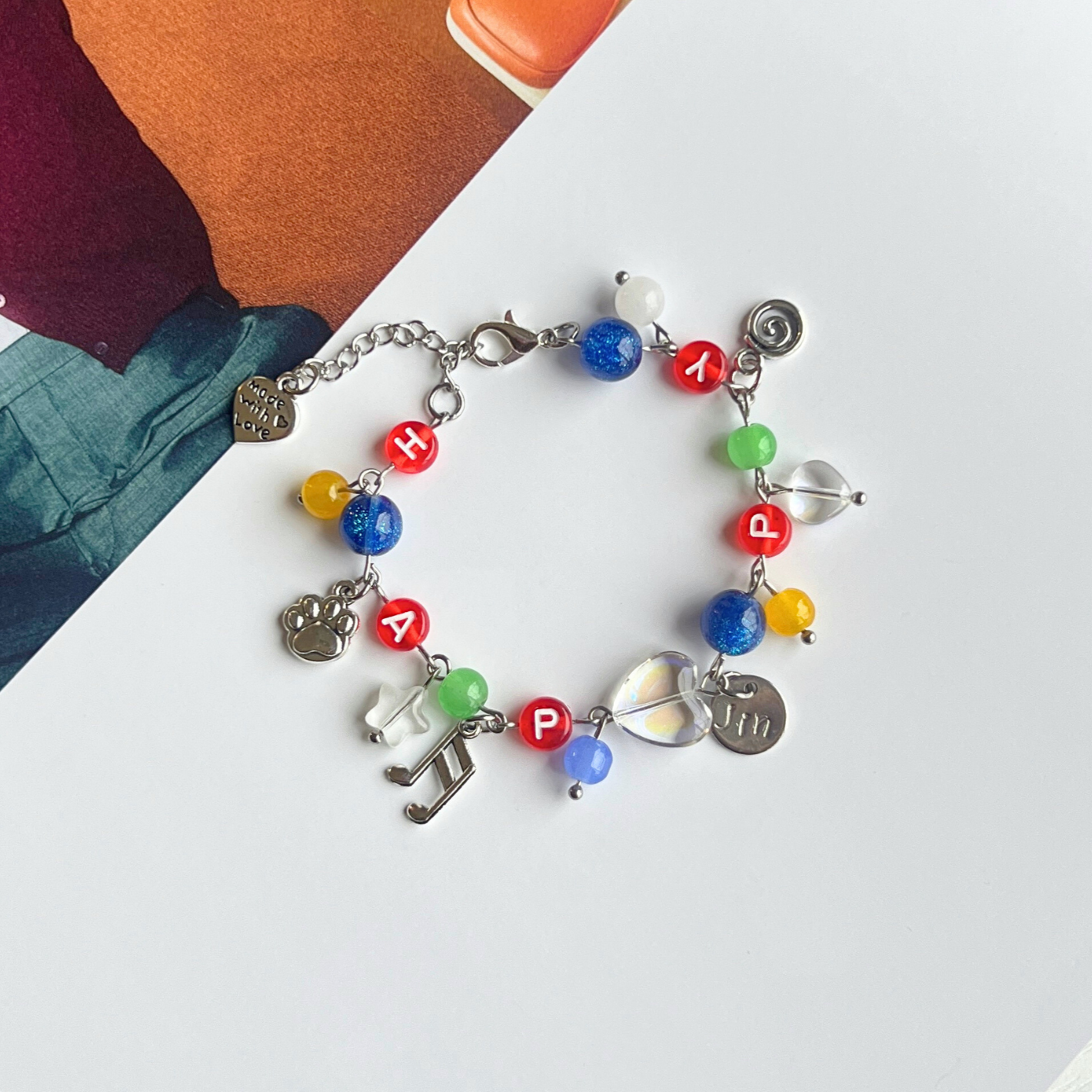 jin "happy" inspired bracelet